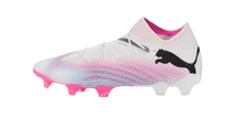 Load image into Gallery viewer, PUMA Future 7 Ultimate FG/AG Adult Soccer Cleats 107599 01 WHITE/PINK/BLUE