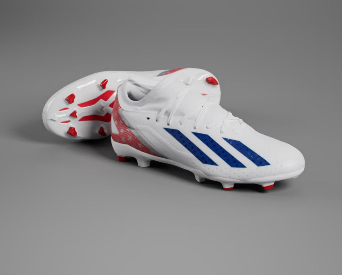 Red white and blue adidas cleats on sale