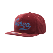 Load image into Gallery viewer, Fan Ink Barcelona Plush Snapback Hat - Crimson FCB-2091-5546