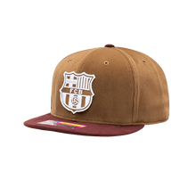 Load image into Gallery viewer, Fan Ink FC Barcelona “Cognac” SnapBack Hat FCB-2093-5611