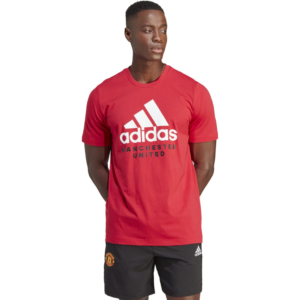 Men's Adidas White Manchester United DNA Logo T-Shirt