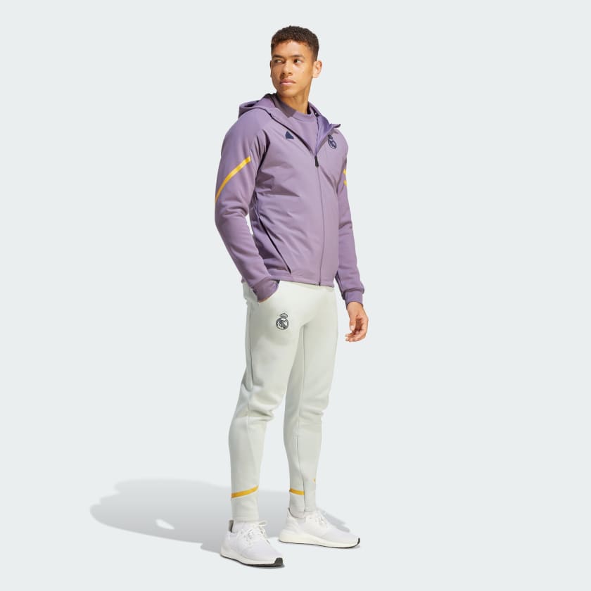 Adidas Real Madrid CF Designed For Gameday Full Zip Hoodie HY0635  PURPLE/YELLOW