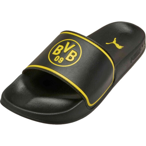 Puma Leadcat 2.0 BVB Borussia Dortmund Slides 106846 01 black yellow Soccer Zone