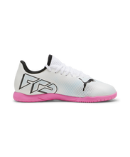 Load image into Gallery viewer, PUMA Future Play IT Junior Indoor Soccer Shoes 107739 01 WHITE/BLACK/PINK