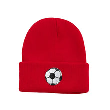 Load image into Gallery viewer, Soccer Ball Embroidery Knit Beanie