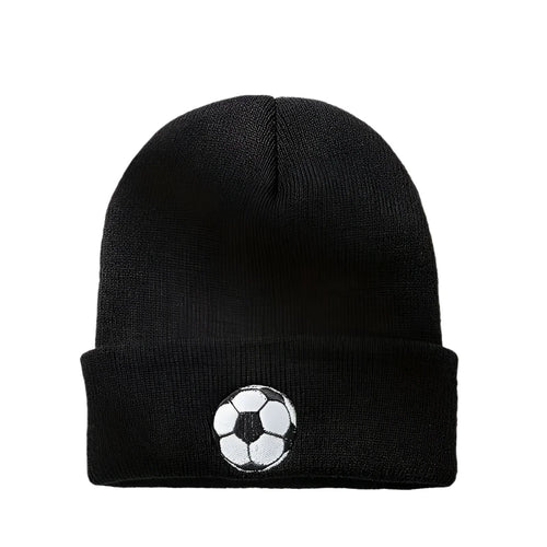 Soccer Ball Embroidery Knit Beanie