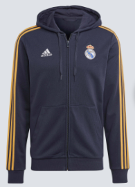 adidas Real Madrid CF 23/34 DNA Full-Zip Hoodie Adult HY0619 NAVY/ORANGE