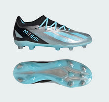 Load image into Gallery viewer, adidas X CrazyFast Messi.1 Firm Ground Junior Soccer Cleats IE4080 Silver/Blue/Black