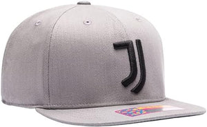 Fan Ink Juventus Grey Club Ink Flat Peak Snapback Hat JUV-2093-5556