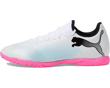 Load image into Gallery viewer, PUMA Future 7 Play IT Adult Indoor Soccer Shoes 107727 01 WHITE/BLACK