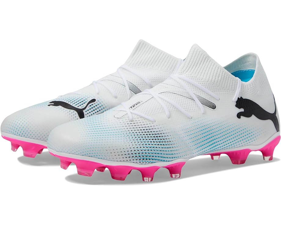 PUMA Future 7 Match FG/AG Adult Soccer Cleats 107715 01 WHITE/BLUE/PINK