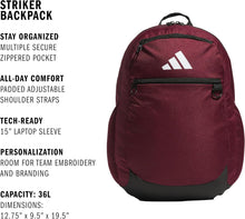 Load image into Gallery viewer, adidas Striker 3 Backpack Team Maroon 5160146