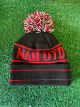 Load image into Gallery viewer, New Era Manchester United Bobble Cuffed Knit Hat with Pom ERA9182 Black/Red