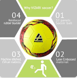 Vizari Toledo Soccer Ball-Neon Yellow/Red VZBL91793