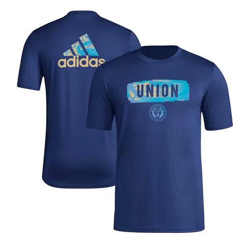 adidas Philadelphia Union Adult Pre Game Short Sleeve Shirt IP0920 Navy