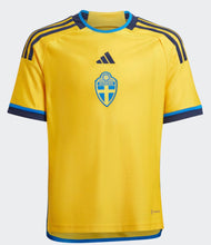 Load image into Gallery viewer, adidas Youth Sweden 22 Home Jersey HE6629 Yellow/Blue