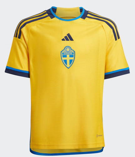 adidas Youth Sweden 22 Home Jersey HE6629 Yellow/Blue