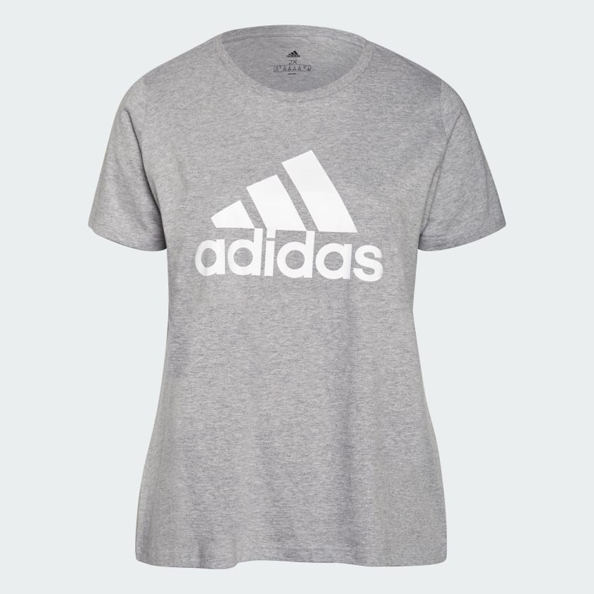 adidas Essentials Logo Womens Plus Size Tee H07813 Grey