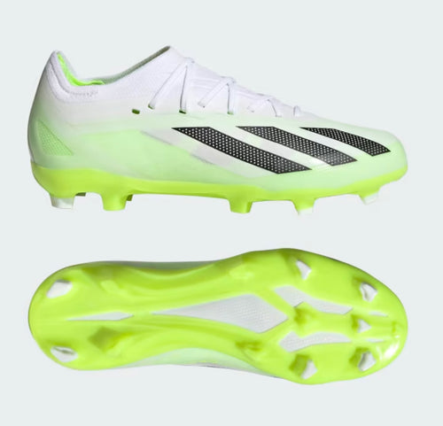 adidas X CrazyFast.1 Firm Ground Junior Soccer Cleats IE4208 White/Black/Green