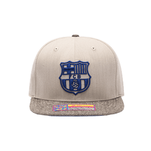 Fan Ink FC Barcelona Queens Snapback Hat FCB-2093-5489 TAN