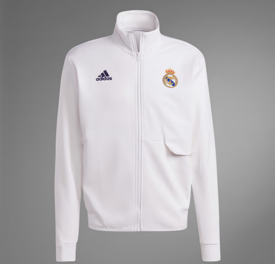 Adidas Real Madrid CF Anthem Jacket HY0643 WHITE