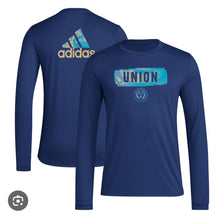 Load image into Gallery viewer, adidas Philadelphia Union Adult Pre Game Long Sleeve Shirt IP1038 Navy