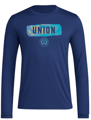 adidas Philadelphia Union Adult Pre Game Long Sleeve Shirt IP1038 Navy