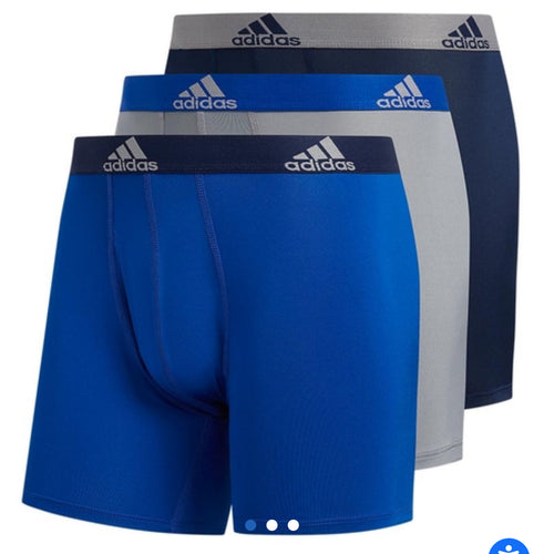 Adidas Men’s Performance 3-Pack Boxer Brief Underwear 5152361 ROYAL/GREY/NAVY