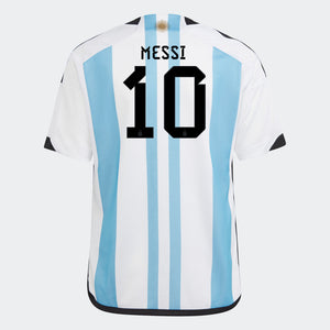 adidas Argentina 3 Stars Youth 2023 Messi Home Jersey Blue/White