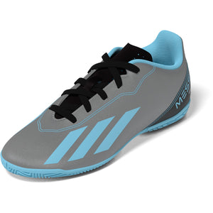 adidas X CrazyFast Messi.4 Indoor Juniors Soccer Shoes IE4070 Silver/Blue/Black