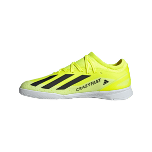 Adidas X Crazyfast League Indoor Youth Soccer Shoe IF0685 Yellow / White