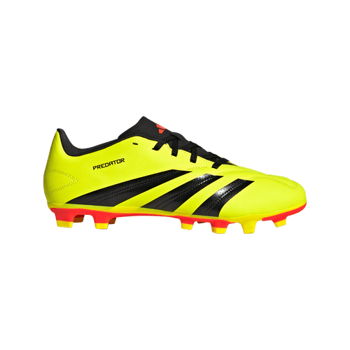 adidas Predator Club Flexible Ground Adult Soccer Cleat IG7757 Yellow/Black/Solar Red