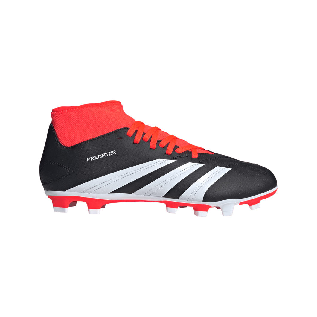 adidas Predator Club Sock Flexible Ground Adult Soccer Cleats IG7764 Black/White/Solar Red