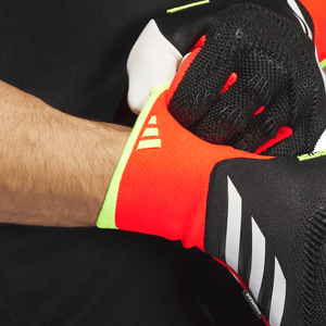 adidas Predator Pro FingerSave Adult Goalkeeper Gloves IQ4031 Black/Solar Red/Solar Yellow