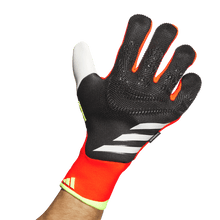 Load image into Gallery viewer, adidas Predator Pro FingerSave Adult Goalkeeper Gloves IQ4031 Black/Solar Red/Solar Yellow