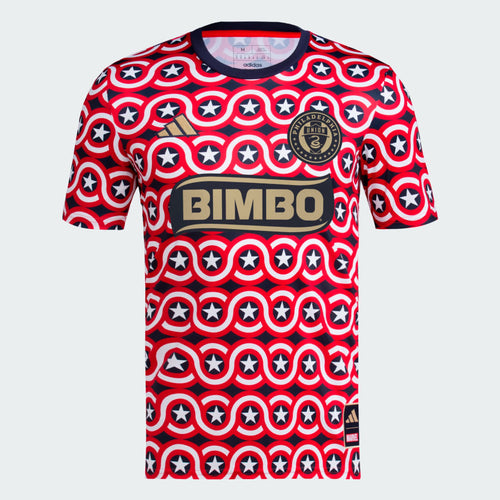 Adidas MLS x MARVEL Philadelphia Union USA 2023 Adult Prematch Jersey IQ4211 RED/WHITE/BLUE