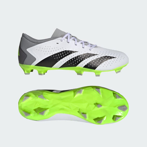 adidas Predator Accuracy.3 FG Low Soccer Cleats GZ0014 Cloud White/Black/Lucid Lemon