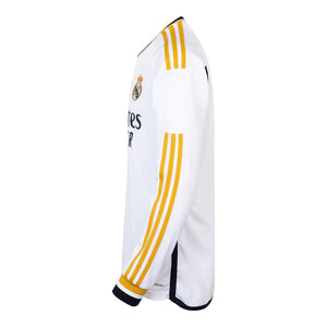 Adidas Real Madrid CF Adult Long Sleeve Home Replica Jersey 23/24 IB0018 WHITE/BLACK/GOLD