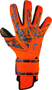 Reusch Attrakt Fusion Guardian Adult Soccer Goalkeeper Gloves 5470985 Hyper Orange/Electric Blue/Black