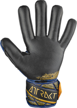 Load image into Gallery viewer, Reusch Attrakt Gold X NC Adult Soccer Goalkeeper Gloves 5470955 Premium Blue/Gold/Black