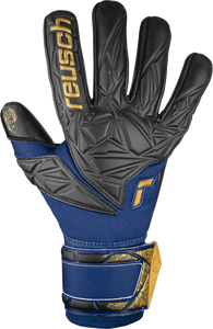 Reusch Attrakt Gold X NC Adult Soccer Goalkeeper Gloves 5470955 Premium Blue/Gold/Black