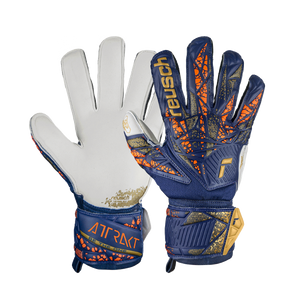 Reusch Attrakt Grip Adult Soccer Goalkeeper Gloves 5470815 Premium Blue/Gold