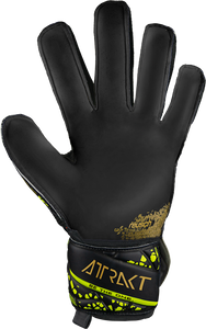 Reusch Attrakt Infinity Finger Support Adult Soccer Goalkeeper Gloves 5470710 Black/Gold/Yellow