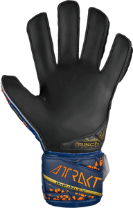 Reusch Attrakt Infinity Finger Support Junior Soccer Goalkeeper Gloves 5472710 Premium Blue/Gold/Black