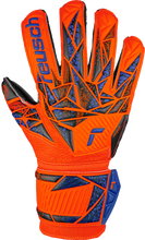 Load image into Gallery viewer, Reusch Attrakt Silver Junior Soccer Goalkeeper Gloves 5472215 Hyper Orange/Electric Blue/Black