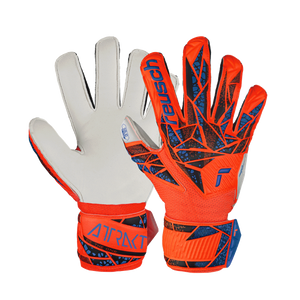 Reusch Attrakt Solid Finger Support Junior Soccer Goalkeeper Gloves 5472510 Hyper Orange/Electric Blue