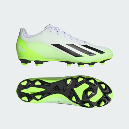 adidas X CrazyFast.4 Firm Ground Soccer Cleats HQ4535 Cloud White/Black/Lucid Lemon