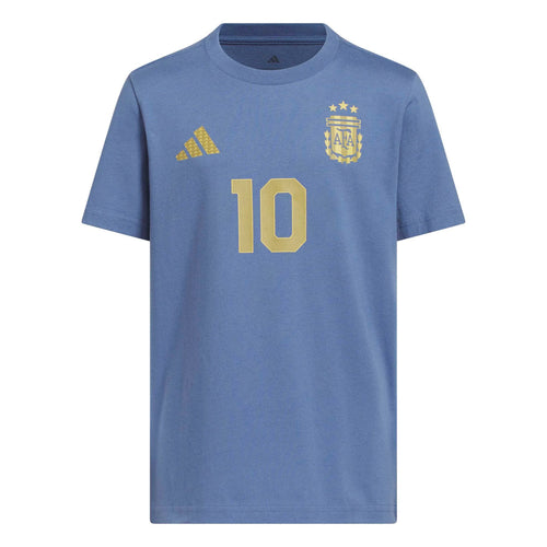 adidas Youth Argentina Name And Number Messi T-Shirt (Blue/Gold) KG3095