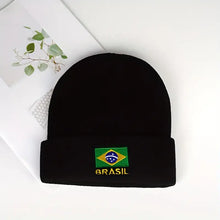 Load image into Gallery viewer, Brazil Flag Embroidery Knit Beanie