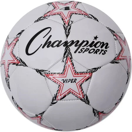 Champion Sports Viper Soccer Ball WHITE/RED/BLACK